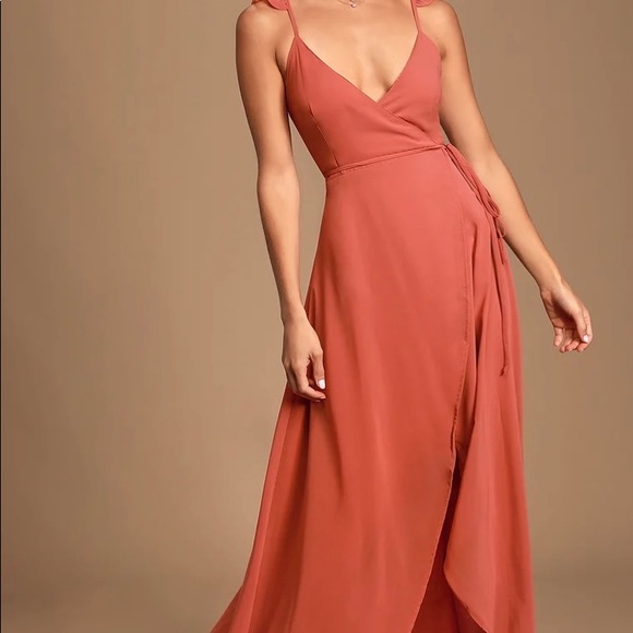 Lulus women’s small high-low maxi dress in dusty rose - Picture 1 of 9